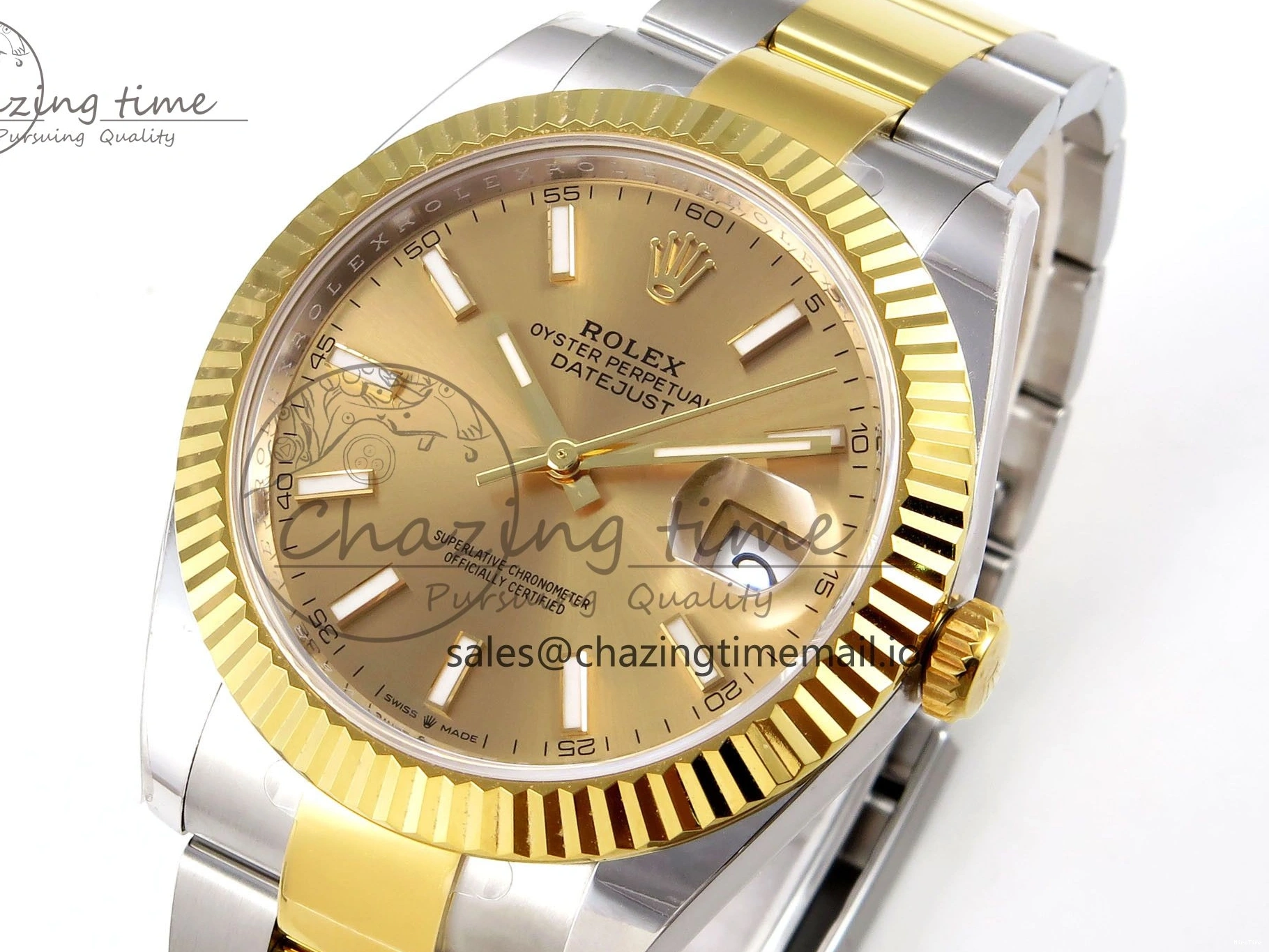 MiroTime 0201 Breathable DateJust 41 SS YG ARF 1:1 Best Edition 904L Steel YG Stick Dial on Oyster Bracelet SH 1260